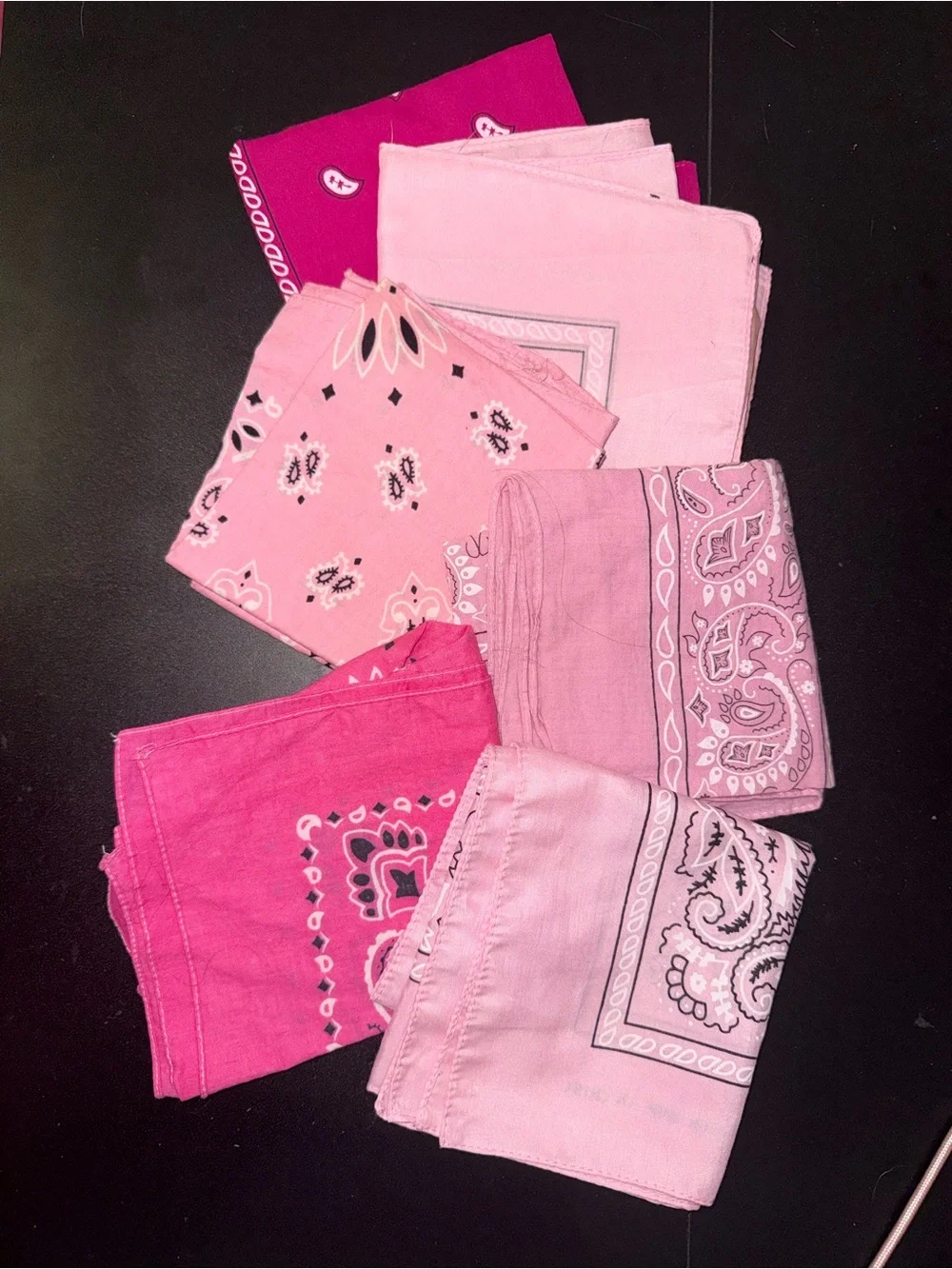 Pink Bandana Set - Assorted Pink Paisley Prints